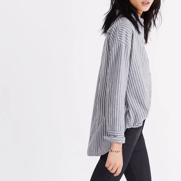 Madewell Flannel Westward Shirt in Stripe - Picture 2 of 7